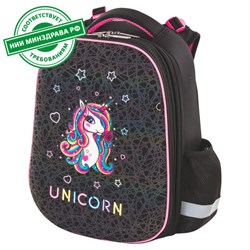 Ранец ЮНЛАНДИЯ EXTRA, с дополнительным объемом, "Rainbow unicorn", СВЕТЯЩИЙСЯ РИСУНОК, 38x29x18 см, 229932 - фото 13643187