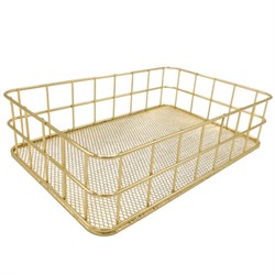 Органайзер-корзинка для косметики и мелочей металлическая MONTE VITA (МОНТЕ ВИТА), 242х162х63 мм, золото, 272481 - фото 13643716