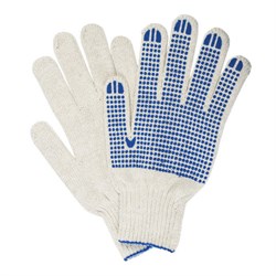 Перчатки хлопчатобумажные, КОМПЛЕКТ 5 ПАР, 7 класс, 65-67 г, 216 текс, ПВХ точка, LAIMA "ПРОФИ" XL, БЕЛЫЕ, 604472 - фото 13644846