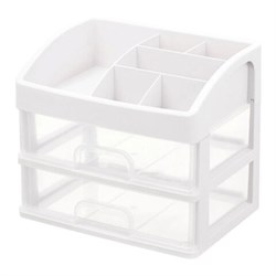 Органайзер для хранения косметики, канцтоваров, мелочей ДВА УРОВНЯ, 20х17х23,5 см, DASWERK (ДАСВЕРК), 608478 - фото 13645215