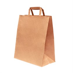 Крафт-пакет бумажный 24х14х29 см, КОМПЛЕКТ 50 шт., плоские ручки, плотность 90 г/м2, LAIMA ECO CRAFT, 609687 - фото 13645410