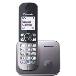 Радиотелефон PANASONIC KX-TG6811RUM, память 50 номеров, АОН, повтор, спикерфон, полифония, 10-100 м, серый - фото 13649893