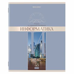 Тетрадь предметная "DELIGHT" 48 л., обложка картон, ИНФОРМАТИКА, клетка, BRAUBERG, 404574 - фото 13666205