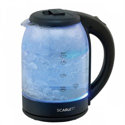 Чайник SCARLETT SC-EK27G90, 1,7 л, 1800 Вт, закрытый нагревательный элемент, стекло, черный - фото 13666247