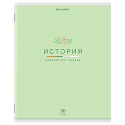 Тетрадь предметная "МИР ЗНАНИЙ" 36 л, обложка мелованная бумага, ИСТОРИЯ, клетка, BRAUBERG, 404600 - фото 13681202