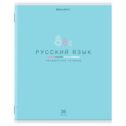 Тетрадь предметная "МИР ЗНАНИЙ" 36 л., обложка мелованная бумага, РУССКИЙ ЯЗЫК, линия, BRAUBERG, 404602 - фото 13681204