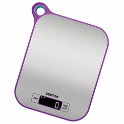 Весы кухонные CENTEK CT-2461, электронный дисплей, max вес 5 кг, тарокомпенсация, пластик/сталь - фото 13681250