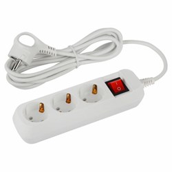 Удлинитель ЭРА UDL-10 Greenline, 3 розетки, с заземлением, с выключателем, 10 А, 3 м, белый, UDL-10-330-ES - фото 13681323