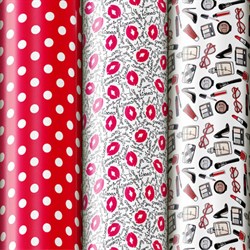 Бумага упаковочная мелованная НАБОР 3 шт., "For Women", 70х100 см, 3 дизайна, ЗОЛОТАЯ СКАЗКА, 592065 - фото 13681376