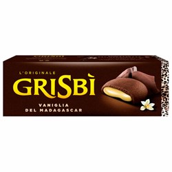 Печенье песочное GRISBI &quot;Vaniglia&quot; с тёмным шоколадом и ванильным кремом 135 г, ИТАЛИЯ, 21204