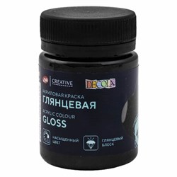 Краска акриловая глянцевая "Декола", банка 50 мл, черная, Невская Палитра, 2928810 - фото 13686892