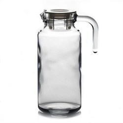 Кувшин прозрачный с крышкой, объем 1300 мл, стекло, PASABAHCE "БЕЙЗИК", фирменная подарочная упаковка, 43964 - фото 13695563