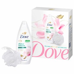 Подарочный набор DOVE "Фисташковый крем": крем-гель для душа 250 мл + мочалка для тела - фото 13695593