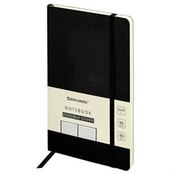 Блокнот А5 (130х210 мм), BRAUBERG ULTRA, под кожу, 80 г/м2, 96 л., клетка, черный, 113004 - фото 13700919