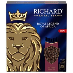 Чай RICHARD "Royal legend of Africa" черный, 100 пакетиков в конвертах по 2 г, 102735 - фото 13701421