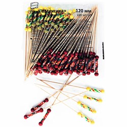 Пики для канапе бамбуковые "Мексика", 12 см, 100 шт., КП, 138289 - фото 13701557