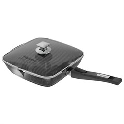 Сковорода ГРИЛЬ квадратная 26 см, съемная soft-touch ручка, крышка, антипригарное покрытие, МЕЧТА "Гранит Black", с066802 - фото 13701571