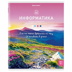 Тетрадь предметная "КЛАССИКА NATURE" 48 л., обложка картон, ИНФОРМАТИКА, клетка, BRAUBERG, 404586 - фото 13705746