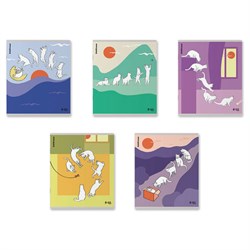 Тетрадь обложка пластик, А5, 48 л., скоба, клетка, ERICH KRAUSE, "Cat Day" (микс в спайке), 54159 - фото 13705801