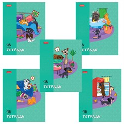 Тетрадь А5 48 л., HATBER скоба, клетка, обложка картон, "Dog mafia" (микс в спайке), 083566, 48Т5В1 - фото 13705808