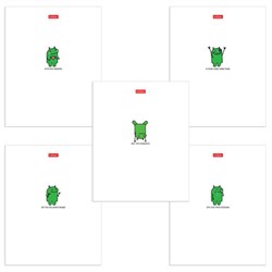 Тетрадь А5, 48 л., HATBER скоба, клетка, обложка картон, "Чокнутый андроид" (микс в спайке), 088295, 48Т5В1 - фото 13705809