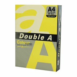 Бумага цветная DOUBLE A, А4, 80 г/м2, 500 л., интенсив, желтая - фото 13706886