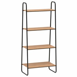 Стеллаж на металлокаркасе "Скандинавия-24", 650х385х1470 мм, 4 полки ЛДСП, черный/дуб, CТCП24 Ч - фото 13711149