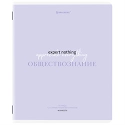 Тетрадь предметная CREATIVE 48 л., обложка картон, ОБЩЕСТВОЗНАНИЕ, клетка, подсказ, BRAUBERG, 405110 - фото 13711186