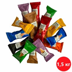 Конфеты мини-рожки в индивидуальной упаковке SORBON "Ассорти Радуга", 1500 г - фото 13713407