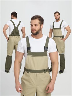 Полукомбинезон Челси CH (тк.Канвас,270), хаки/бежевый - фото 13741300