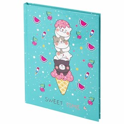 Блокнот МАЛЫЙ ФОРМАТ (110х147 мм), А6, 80 л., твёрдый, клетка, BRAUBERG KIDS, "Котики", 114443 - фото 13742960