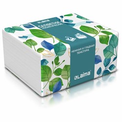 Салфетки косметические 200 шт. в упаковке, 2 слоя, 13,5х19 см, LAIMA PREMIUM UNIT PACK, 116357 - фото 13743135
