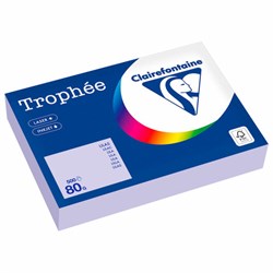 Бумага цветная CLAIREFONTAINE, А4, 80 г/м2, 500 л., пастель, бледно-лиловый, Франция, 1872PC - фото 13743162