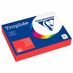 Бумага цветная CLAIREFONTAINE, А4, 80 г/м2, 500 л., интенсив, кораллово-красный, Франция, 8175PC - фото 13743165