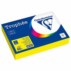 Бумага цветная CLAIREFONTAINE, А4, 80 г/м2, 500 л., неон, желтый, Франция, 2977PC - фото 13743174