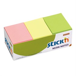 Блоки самоклеящиеся (стикеры) HOPAX, комплект 12 шт., 38х51 мм, 12х100 л., 3 цвета, неон, 21131 - фото 13743197