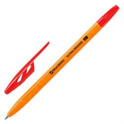 Ручка шариковая BRAUBERG "ULTRA ORANGE", КРАСНАЯ, узел 0,7 мм, чернила ГЕРМАНИЯ, наконечник ШВЕЙЦАРИЯ, 143564 - фото 13743411