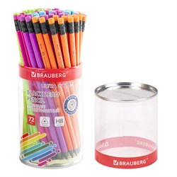 Карандаш чернографитный BRAUBERG "ULTRA COLOR", 1 шт., HB, с ластиком, пластиковый, 181708 - фото 13743641