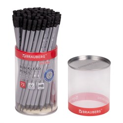 Карандаш чернографитный BRAUBERG "ULTRA", 1 шт., HB, с ластиком, пластиковый, 181711 - фото 13743642