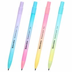 Карандаш механический цанговый 2 мм, BRAUBERG "Grade" PASTEL, HB, встроенная точилка, корпус ассорти, 181961 - фото 13743654