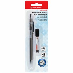 Карандаш механический 0,5 мм + грифели HB 12 штук на блистере, BRAUBERG "CHROME", 181969 - фото 13743655