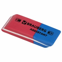 Ластик BRAUBERG "Assistant 80", 41х14х8 мм, красно-синий, прямоугольный, скошенные края, 221034 - фото 13744004