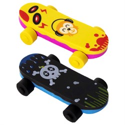 Ластик фигурный ПИФАГОР "Скейт", 57х32х11 мм, ассорти, 222481 - фото 13744032