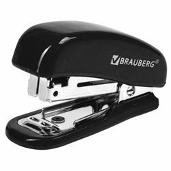 Степлер №10 МИНИ BRAUBERG "Classic", до 12 листов, с антистеплером, черный, 222544 - фото 13744040