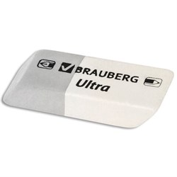 Ластик BRAUBERG "Ultra", 41х14х8 мм, серо-белый, натуральный каучук, 228703 - фото 13744225