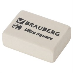 Ластик BRAUBERG "Ultra Square", 26х18х8 мм, белый, натуральный каучук, 228707 - фото 13744227