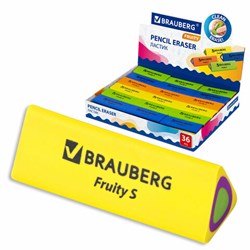 Ластик BRAUBERG "Fruity S", 44х15х15 мм, цвет ассорти, треугольный, 228713 - фото 13744229