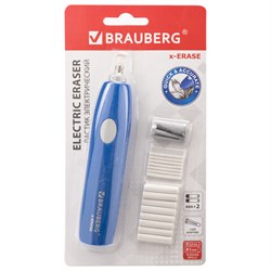 Ластик электрический BRAUBERG "X-ERASE", питание от 2 батареек ААА, + 16 сменных ластиков, 229608 - фото 13744272