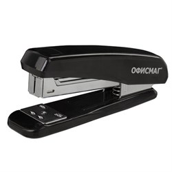 Степлер №24/6, 26/6 ОФИСМАГ, до 25 листов, черный, 229691 - фото 13744283