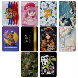 Обложка-карман для карт и пропусков "Cool Mix", 100х65 мм, 10 дизайнов ассорти, ПВХ, STAFF, 238336 - фото 13744583